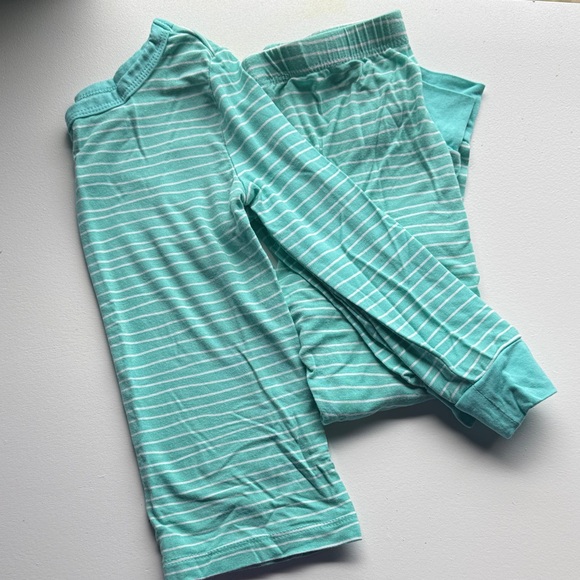 Little me bamboo 3T kids Striped Aqua Pajama Set - Picture 1 of 4